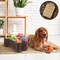 Casafield Dog Bone Shaped Storage Basket, Large Woven Water Hyacinth Pet Toy Organizer Bin